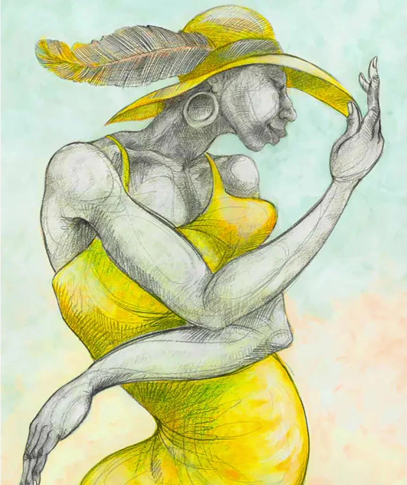 Feathered Hat by Charles Bibbs — Giclee On Paper