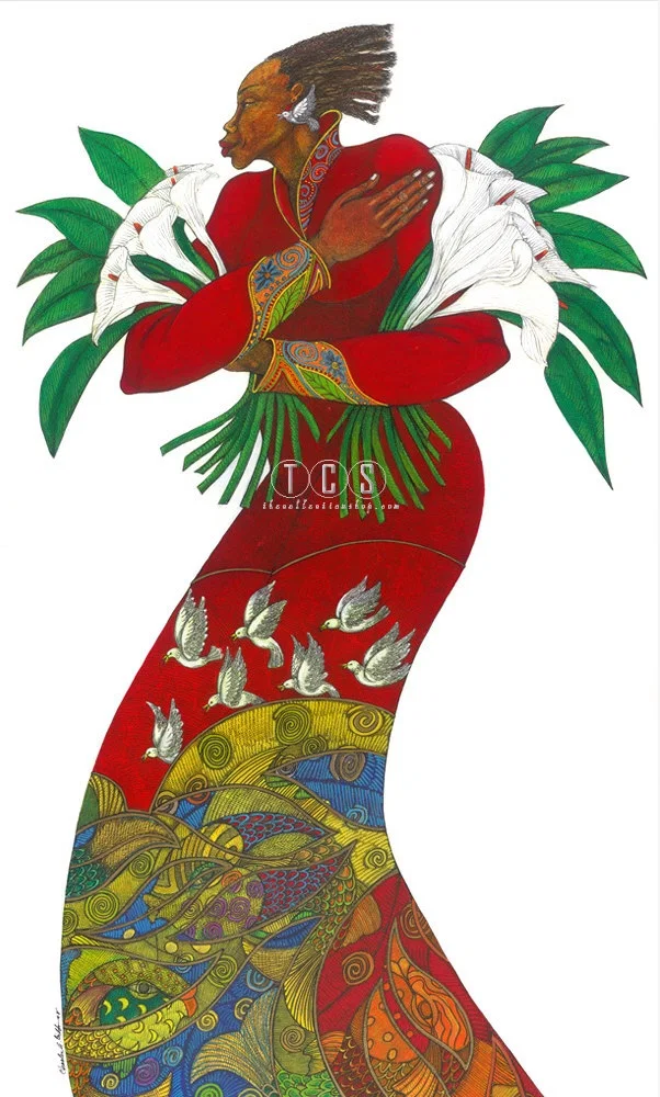 Lilies Artist Proof Remarque by Charles Bibbs