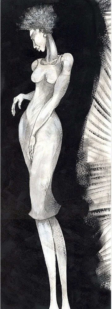 Long Leg Lady by Charles Bibbs — Giclee On Paper