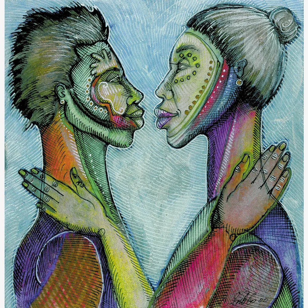 The Lovers Look Hand Enhanced by Charles Bibbs — Giclee On Paper
