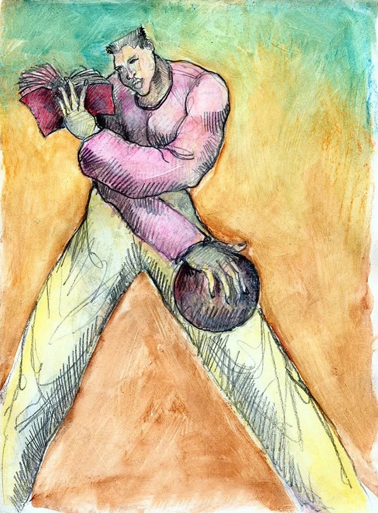 Mind Game Study 1 Hand Enhanced by Charles Bibbs — Giclee On Paper