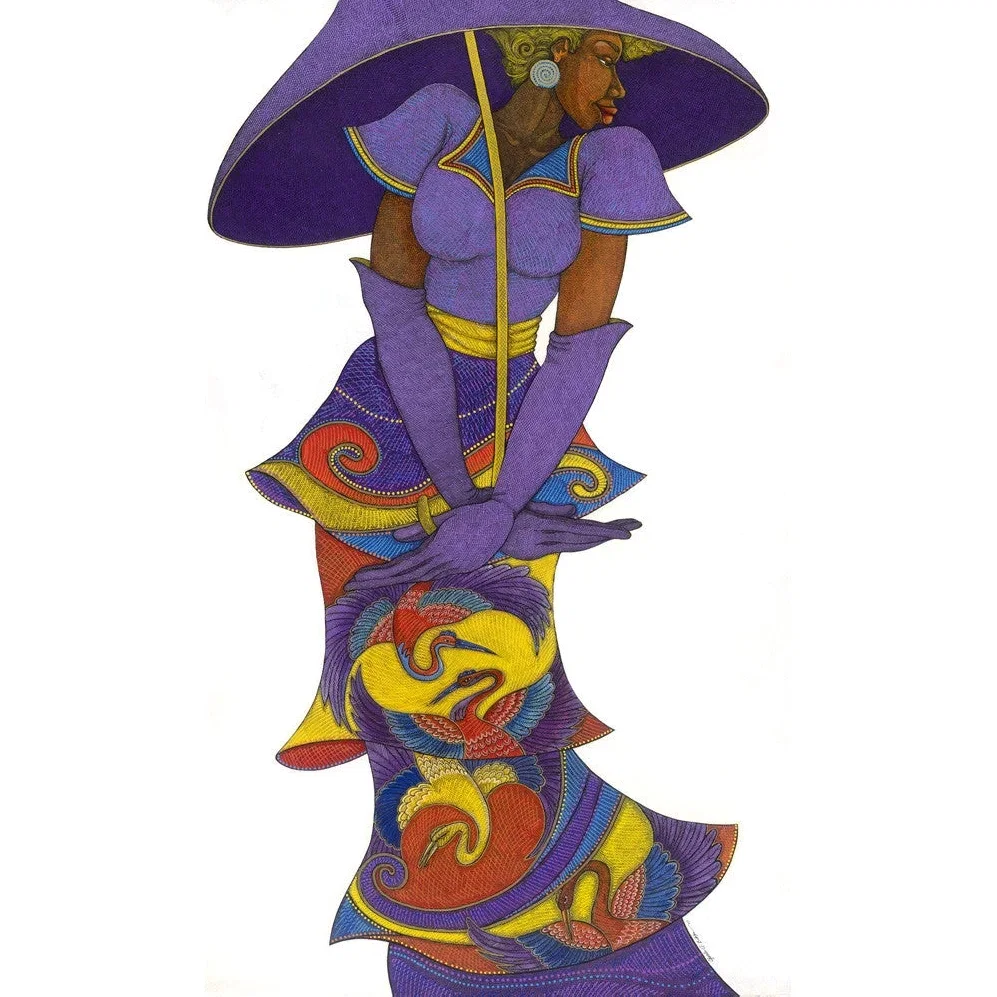 The Purple Umbrella Lithograph Artist Proof by Charles Bibbs