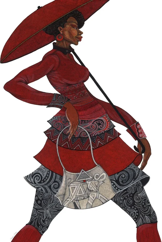 The Red Umbrella II by Charles Bibbs — Giclee On Paper