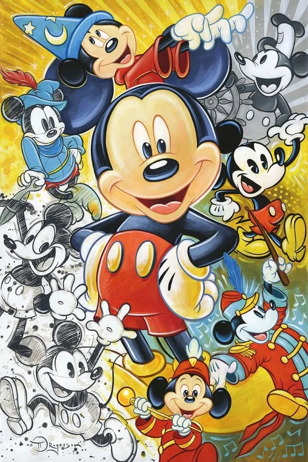 90 Years of Mickey Mouse by Tim Rogerson — Hand-Embellished Giclee on Canvas