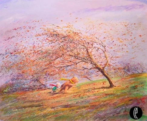 A Very Blustery Day Winnie The Pooh by Peter / Harrison Ellenshaw — Giclee On Canvas