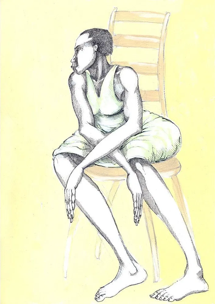 A Chair & A Lady Hand Enhanced by Charles Bibbs — Giclee On Paper