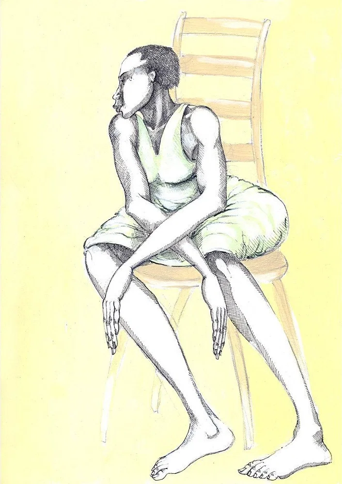 A Chair And A Lady Hand Enhanced by Charles Bibbs — Giclee On Paper