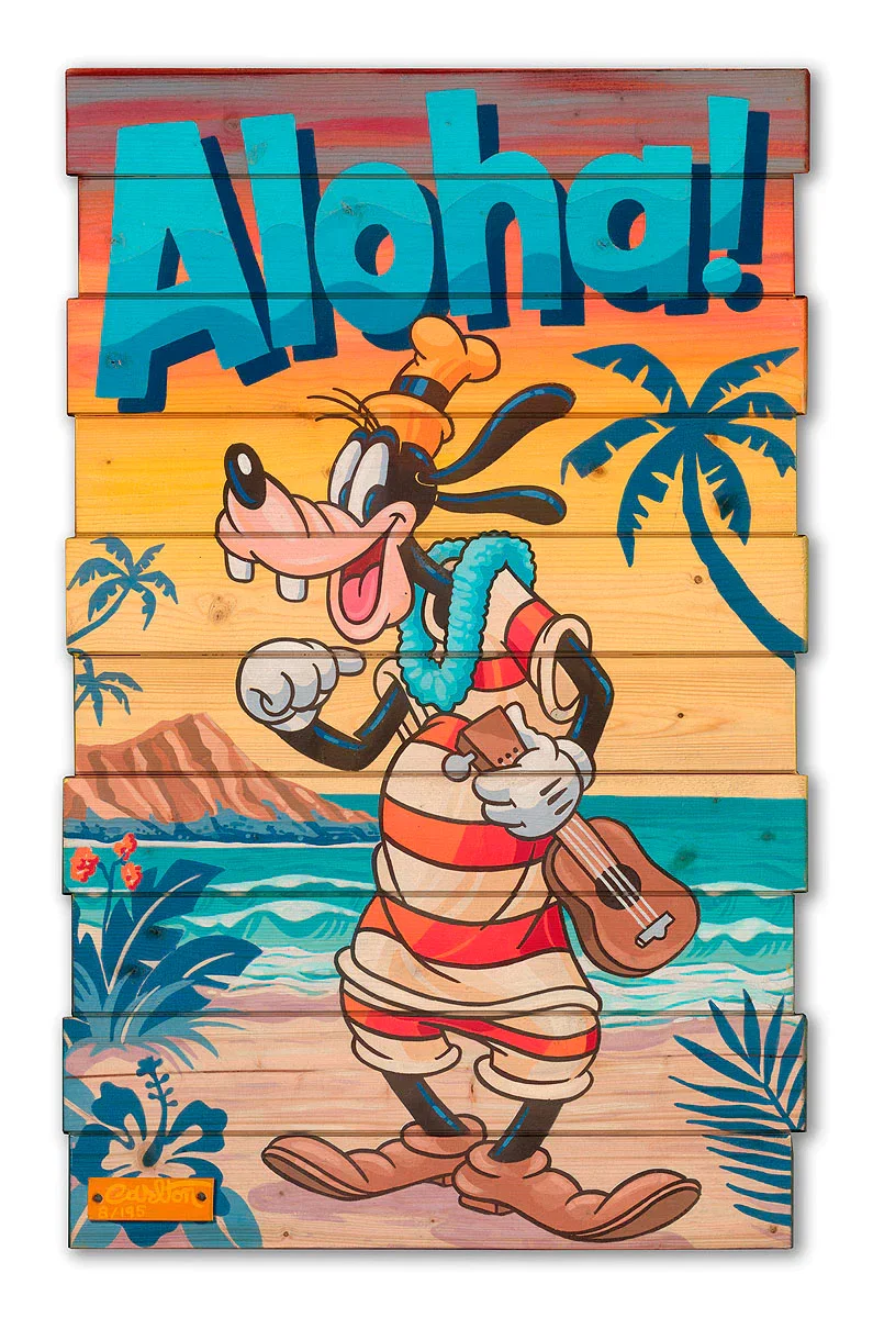 A Goofy Aloha On Reclaimed Wood by Trevor Carlton