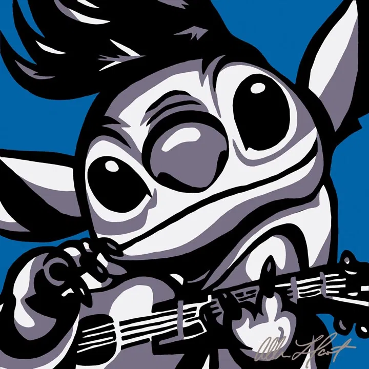 Elvis Stitch Giclee on Canvas - From Disney Lilo and Stitch by Allison Lefcort