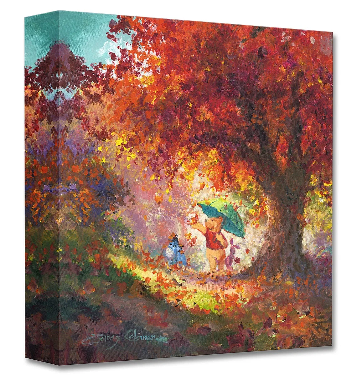 Autumn Leaves Gently Falling From Disney Winnie The Pooh by James Coleman — Gallery Wrapped Giclee On Canvas