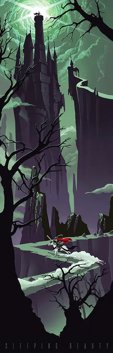 Approaching Maleficent's Castle by JC Richard — Hand-Embellished Giclee on Canvas