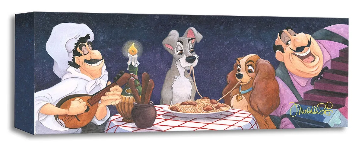 A Serenade for Lady - From Lady and The Tramp by Michelle St Laurent — Gallery Wrapped Giclee On Canvas