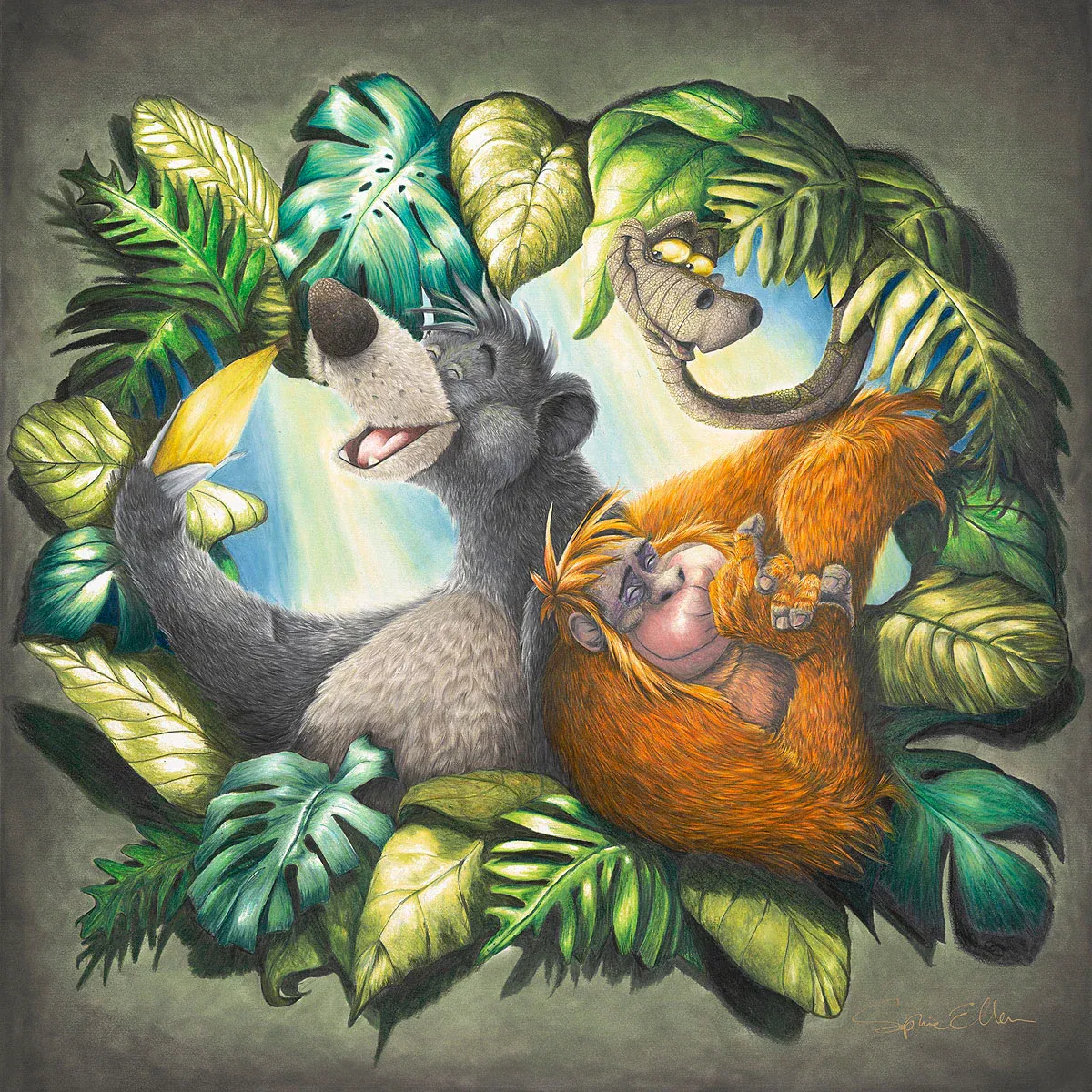 Bear Necessities by Sophie Ellen — Hand-Embellished Giclee on Canvas