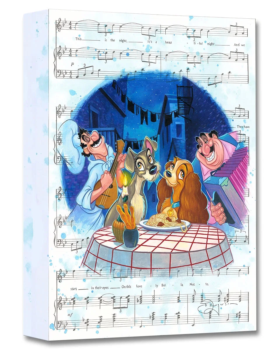 Bella Notte From Lady And The Tramp by Tim Rogerson — Gallery Wrapped Giclee On Canvas