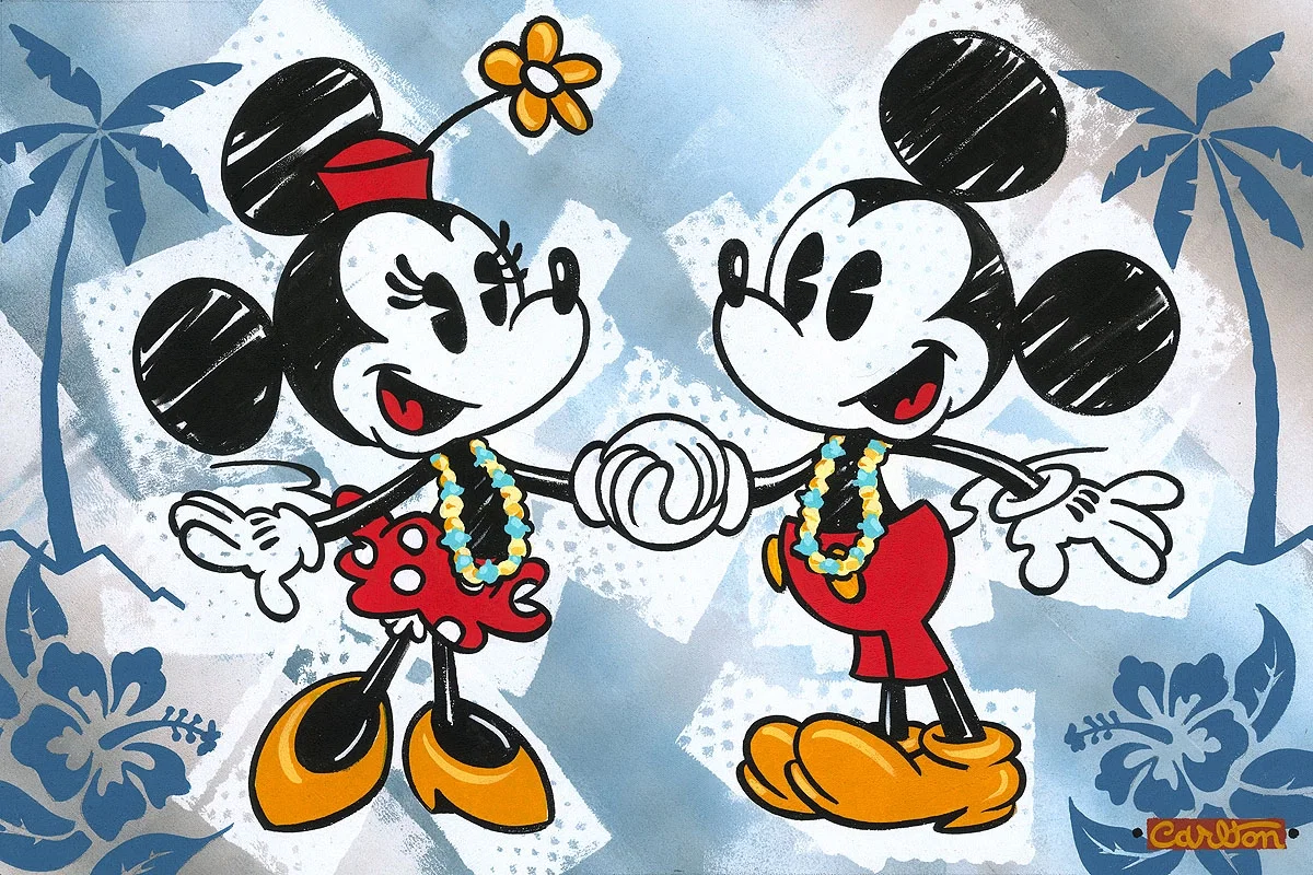 This is Bliss From Mickey and Minnie by Trevor Carlton — Hand-Embellished Giclee on Canvas