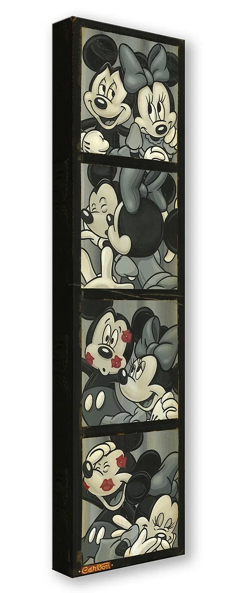 Photo Booth Kiss From Mickey and Minnie by Trevor Carlton — Gallery Wrapped Giclee On Canvas