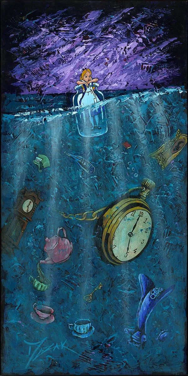 Bottled Up Alice by Trevor Mezak — Hand-Embellished Giclee on Canvas