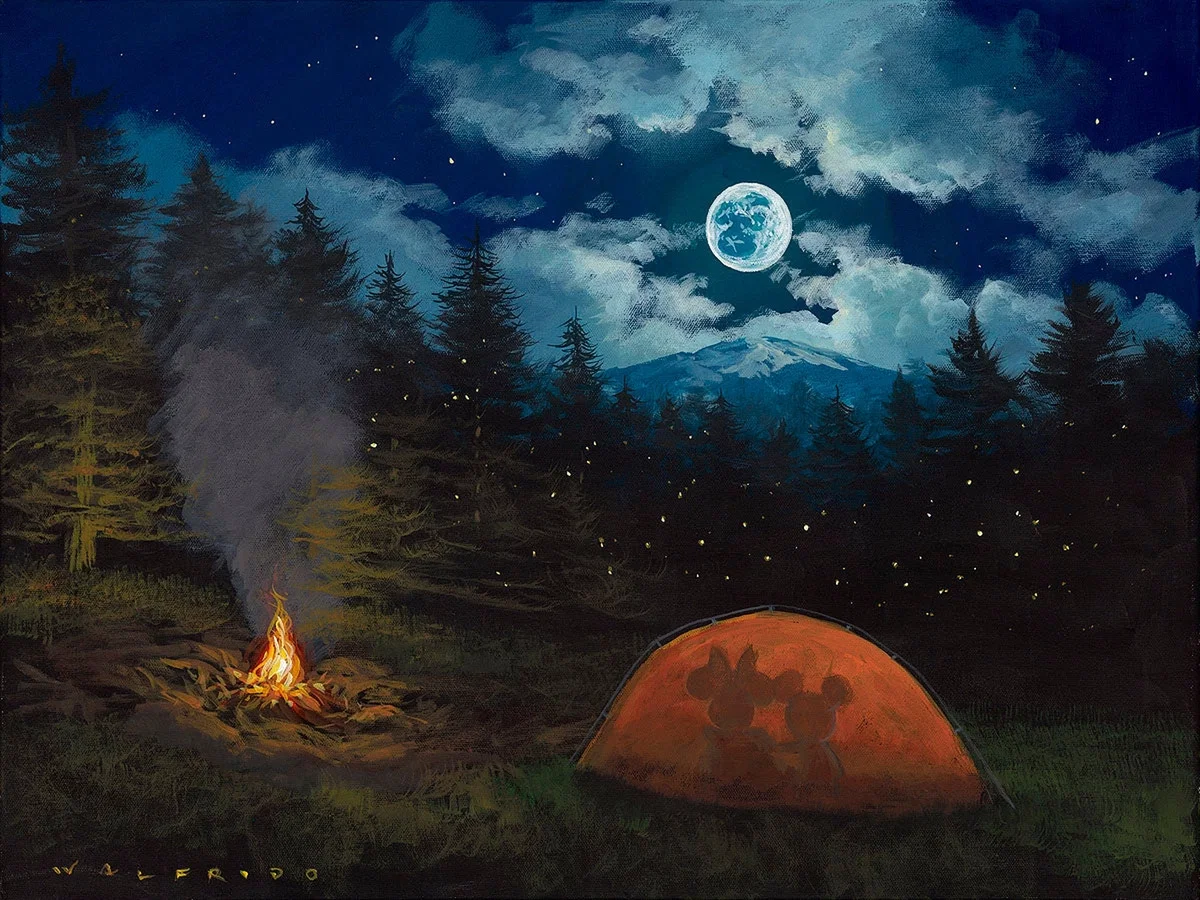 Camping under the Moon by Walfrido Garcia — Gallery Wrapped Giclee On Canvas