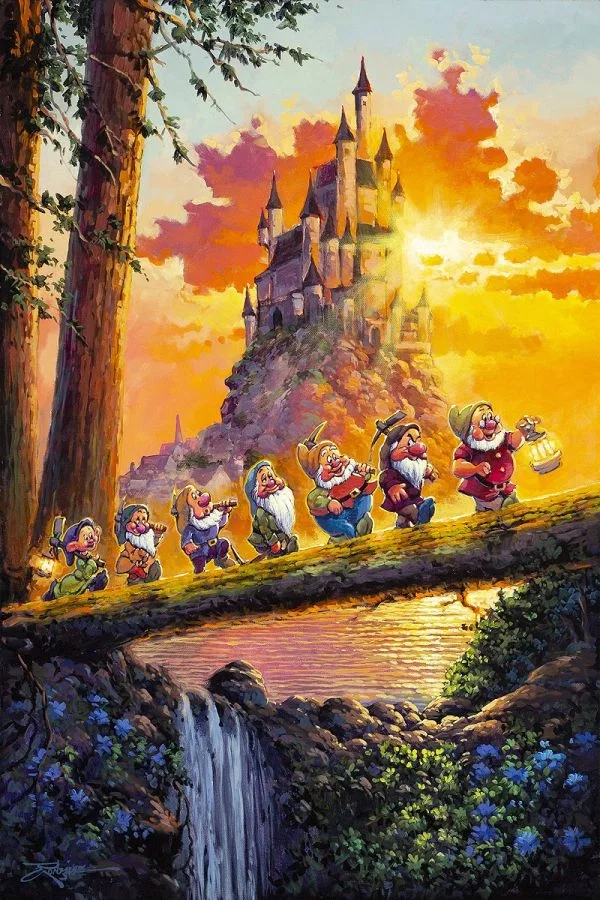 Castle on the Horizon From Snow White by Rodel Gonzalez — Hand-Embellished Giclee on Canvas