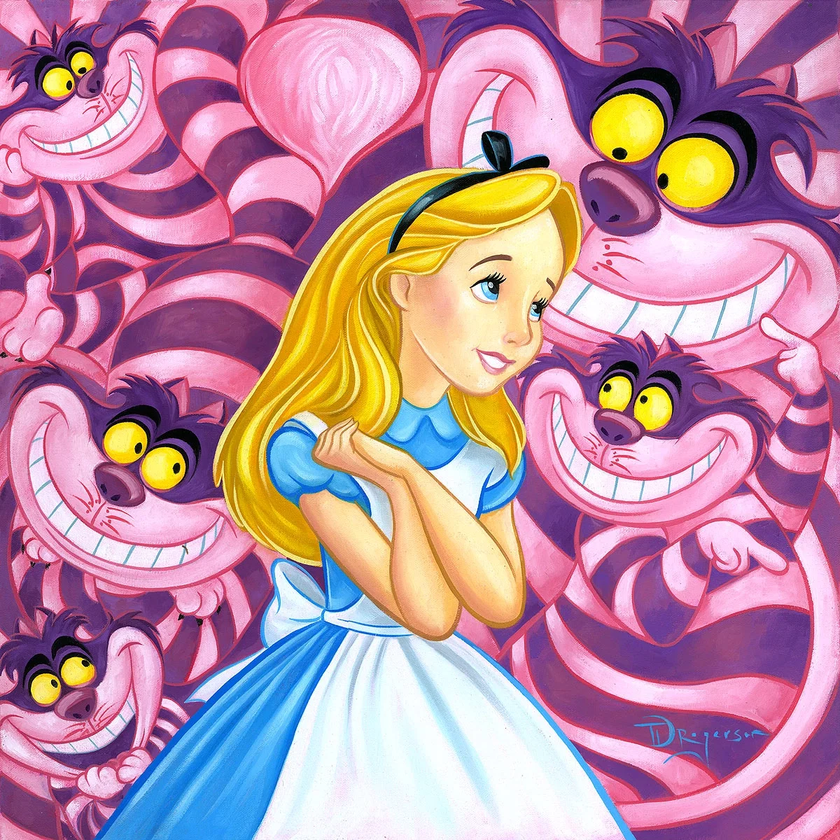 Cheshire Way - From Disney Alice in Wonderland by Tim Rogerson — Giclee On Canvas