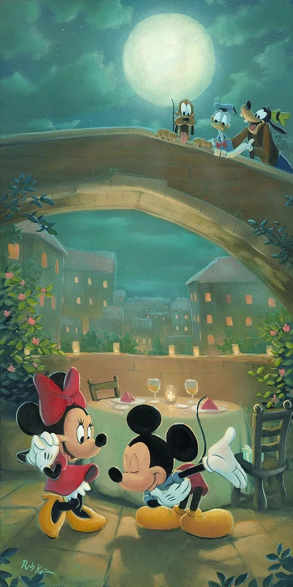 Cuisine For Two by Rob Kaz — Hand-Embellished Giclee on Canvas