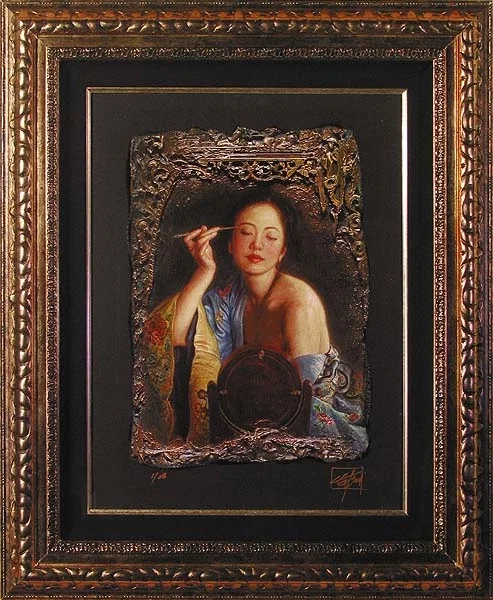 Painted Eyebrow Chiarograph on Paper by George Tsui