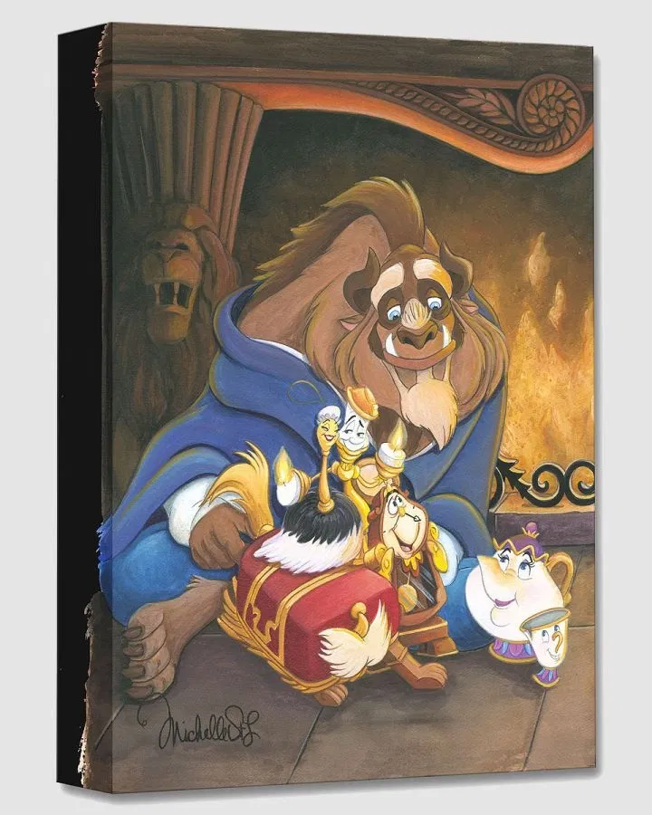 Family of Enchanted Things From Beauty And The Beast by Michelle St Laurent — Gallery Wrapped Giclee On Canvas