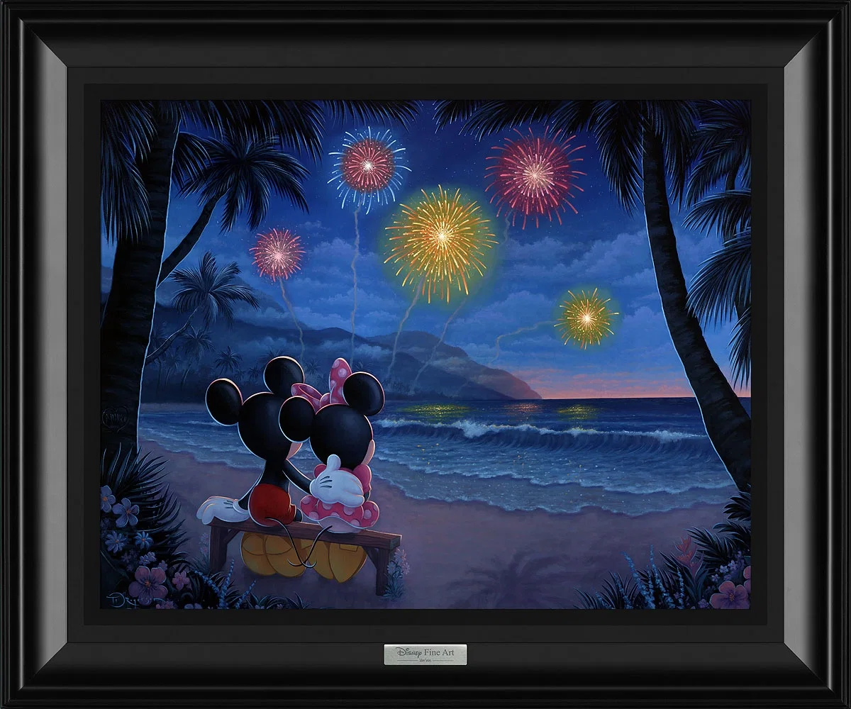 Evening Fireworks on the Beach by Tim Rogerson — Giclee On Canvas