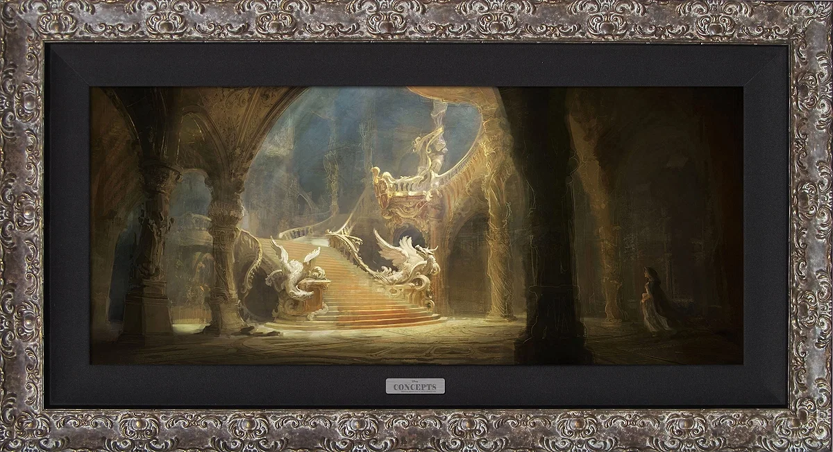 Morning Light in the Palace Framed by Disney Concepts — Giclee On Canvas