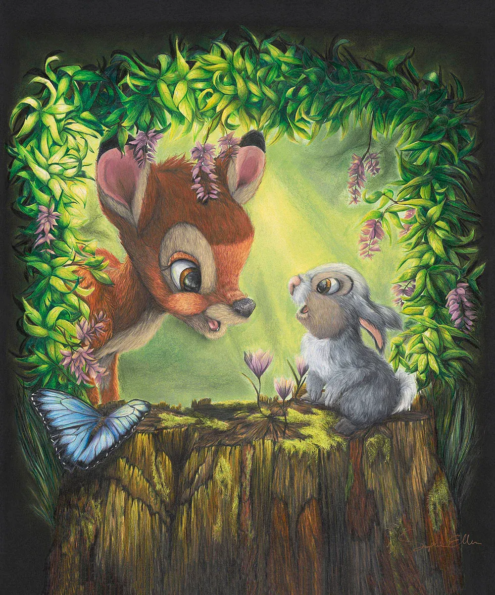 Forest Friends by Sophie Ellen — Hand-Embellished Giclee on Canvas