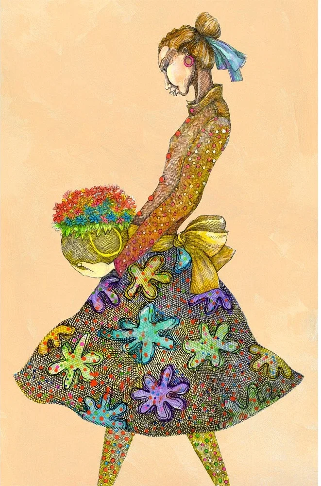 Girl With Daisies by Charles Bibbs — Giclee On Paper