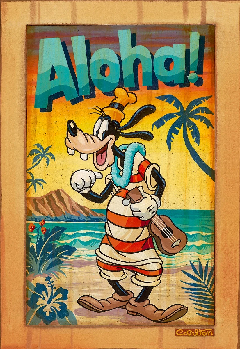 A Goofy Aloha From Hawaiian Holiday by Trevor Carlton — Giclee On Canvas