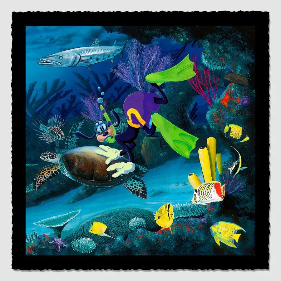 Goofy Diver by Wyland — Hand Deckled Giclee on Paper Artist Proof Embellished