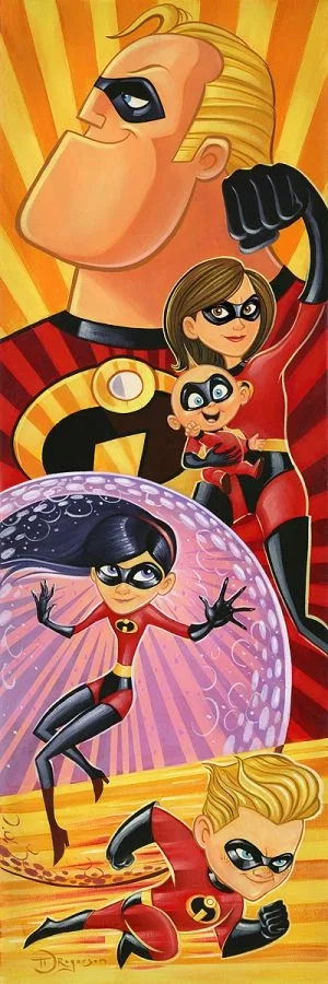Incredibles to the Rescue From The Incredibles by Tim Rogerson — Hand-Embellished Giclee on Canvas
