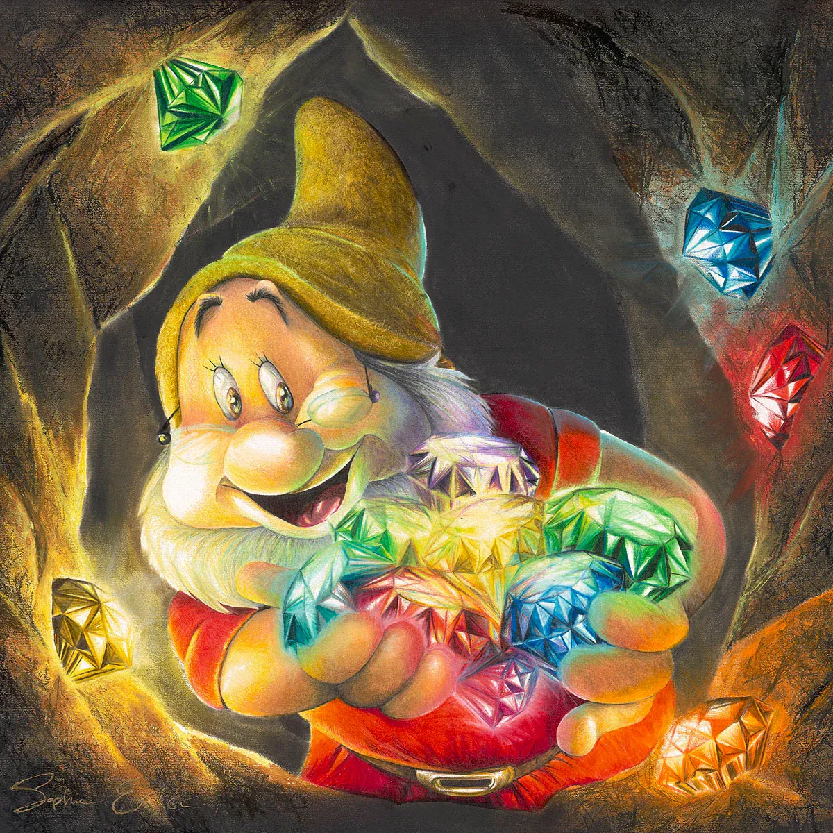 In the Mine by Sophie Ellen — Hand-Embellished Giclee on Canvas