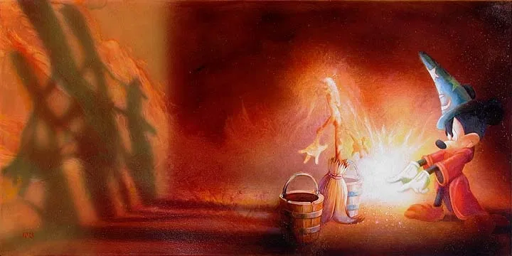 Fantasia Mickey by John Rowe — Giclee On Canvas