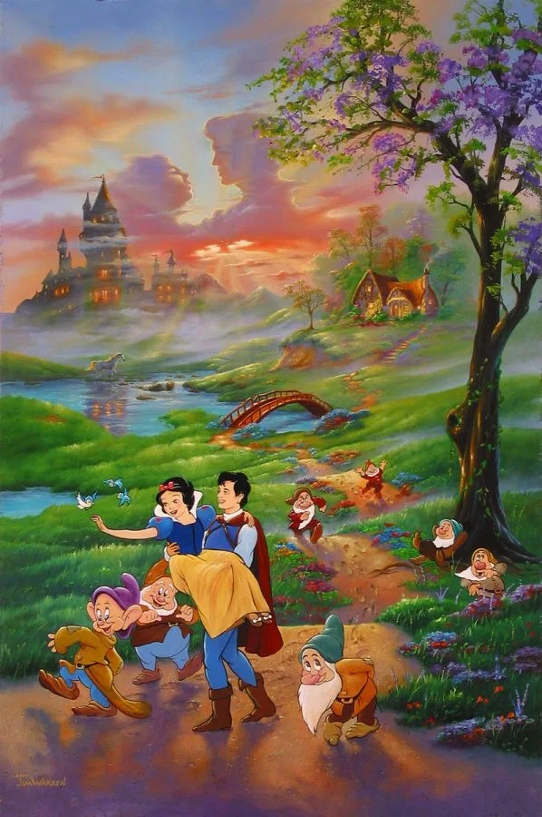 Snow Whites Romance by Jim Warren — Hand-Embellished Giclee on Canvas