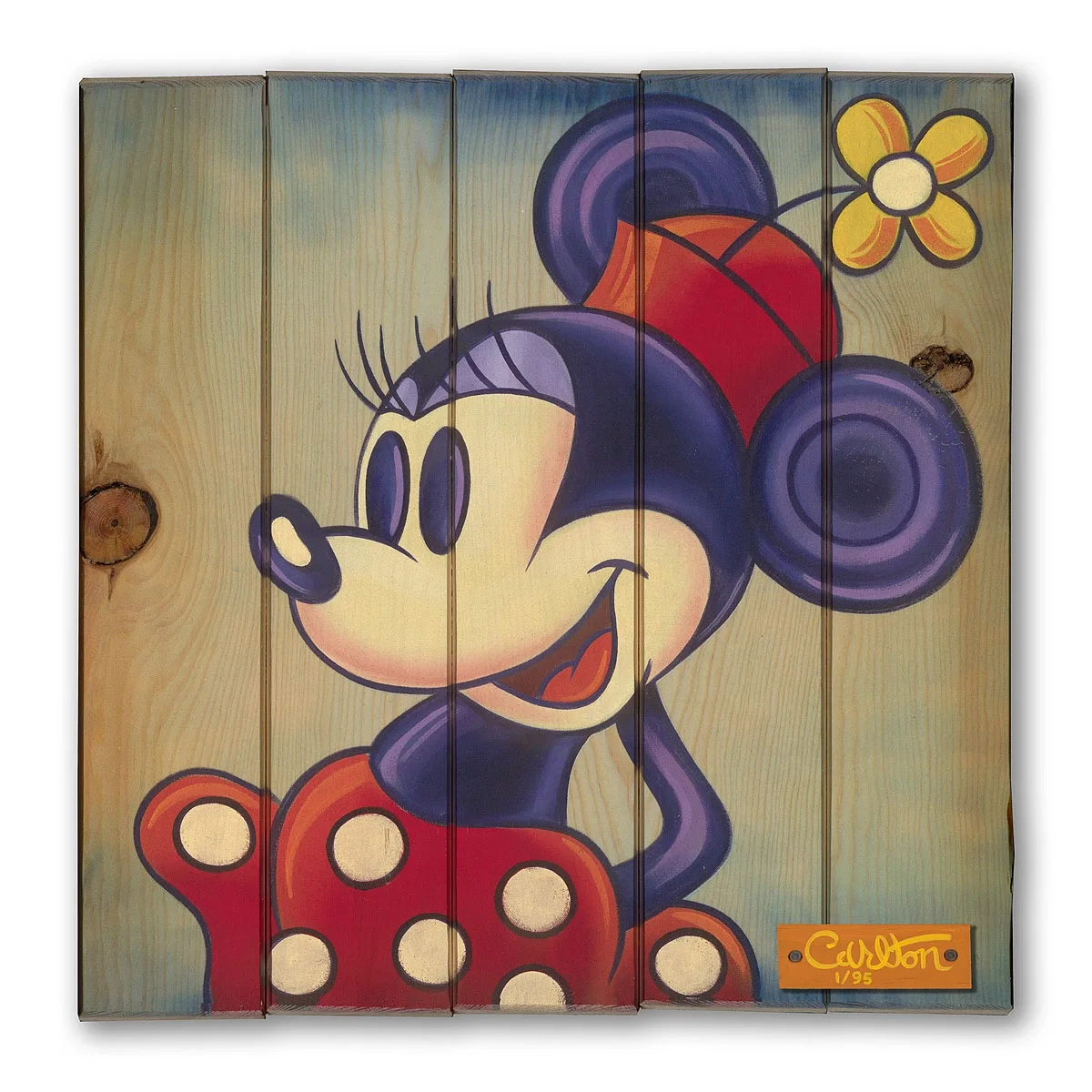 Little Miss Minnie Giclee On Reclaimed Wood by Trevor Carlton