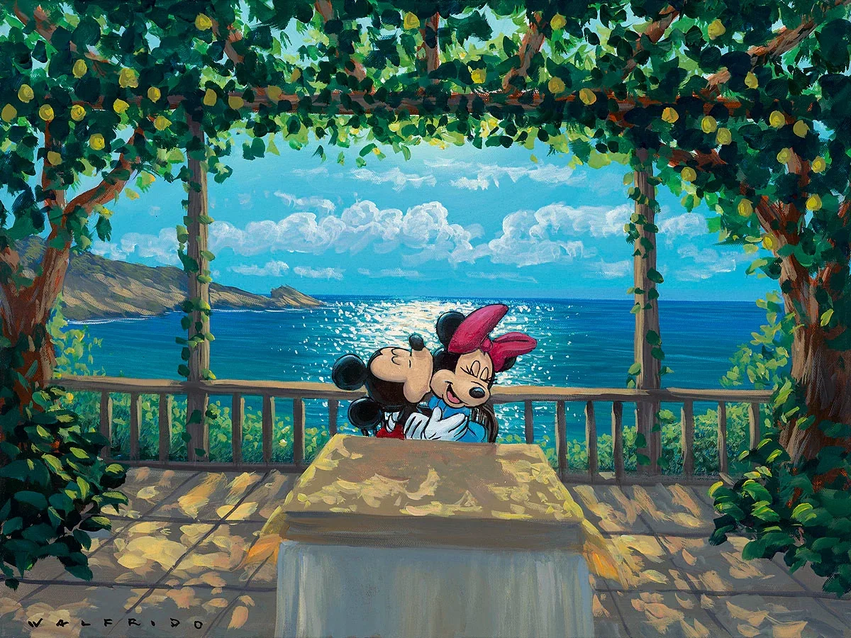 Lunch Under the Lemon Trees by Walfrido Garcia — Hand-Embellished Giclee on Canvas