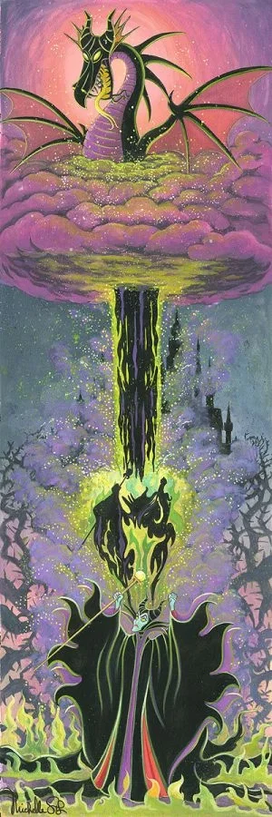 Maleficent's Transformation From Sleeping Beauty by Michelle St Laurent — Hand-Embellished Giclee on Canvas