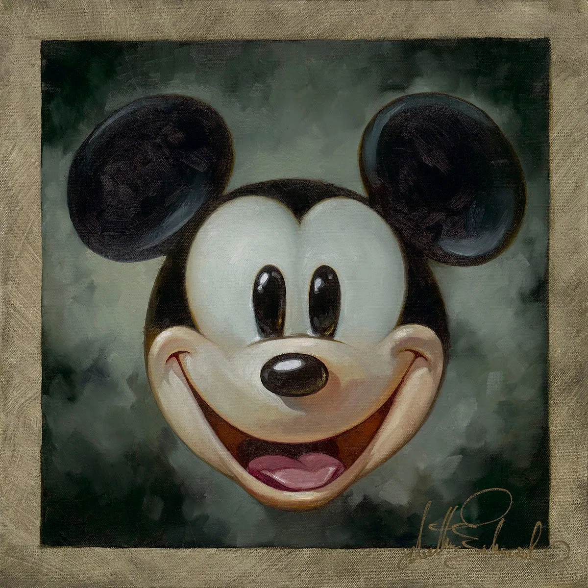 Mickey: Chiaroscuro by Heather Edwards — Hand-Embellished Giclee on Canvas