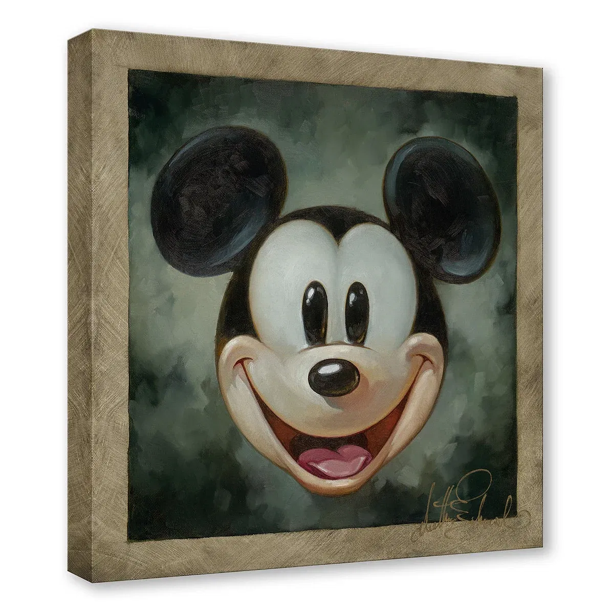 Mickey: Chiaroscuro by Heather Edwards — Hand-Embellished Giclee on Canvas