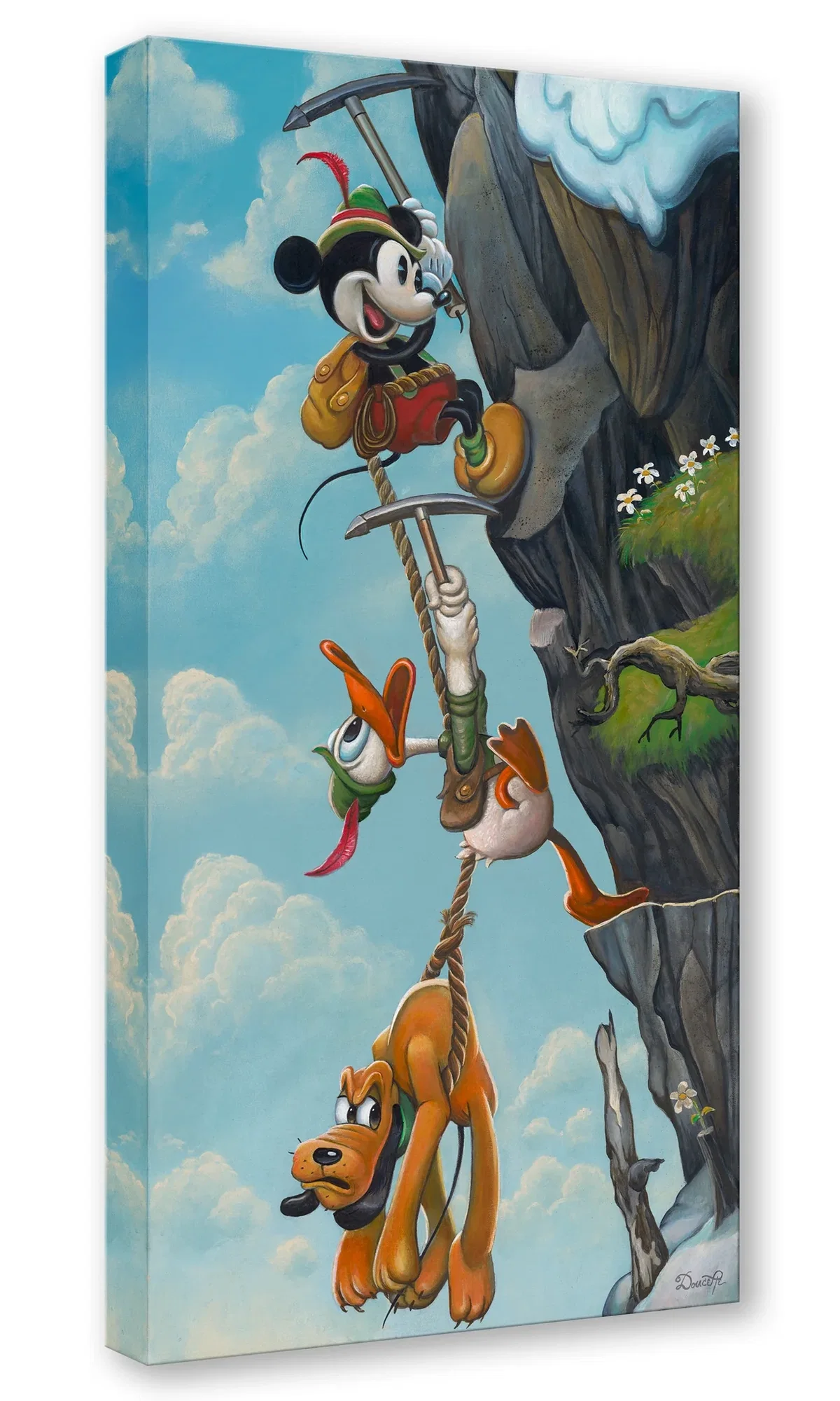 Mickey's Alpine Adventure by Bob Doucette — Hand-Embellished Giclee on Canvas