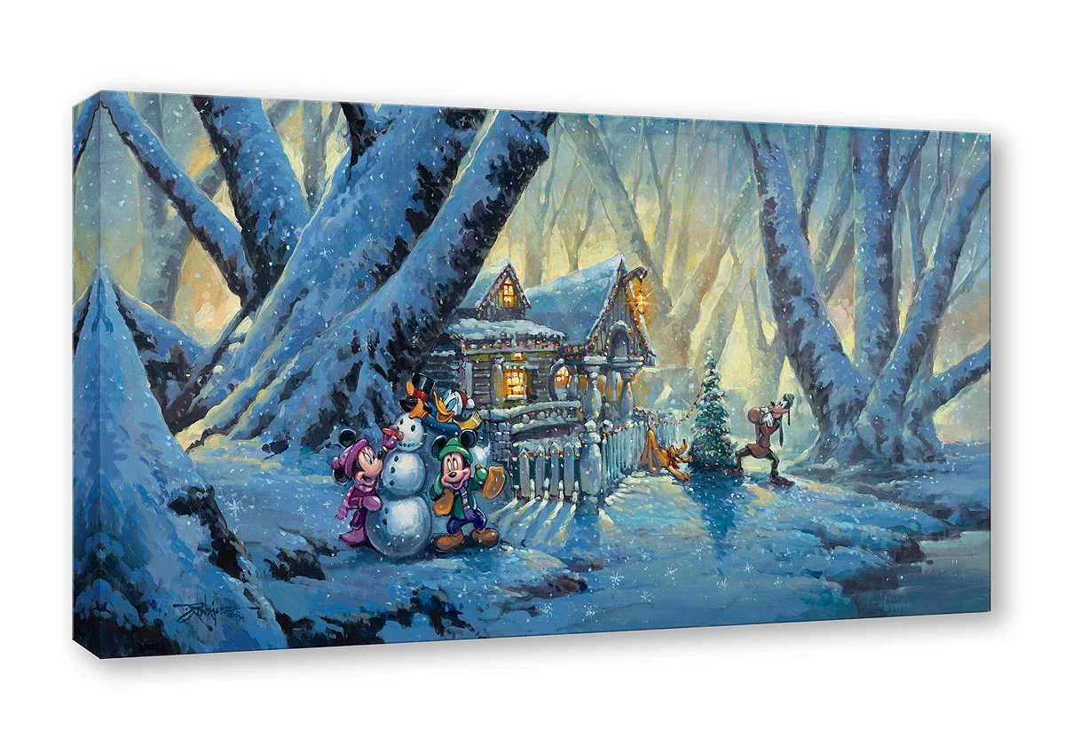 Miracles of Winter From Mickey and Friends by Rodel Gonzalez — Hand-Embellished Giclee on Canvas