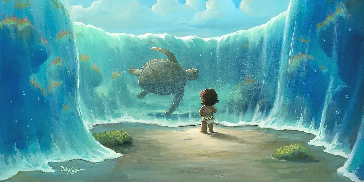 Moana's New Friend by Rob Kaz  — Hand-Embellished Giclee on Canvas
