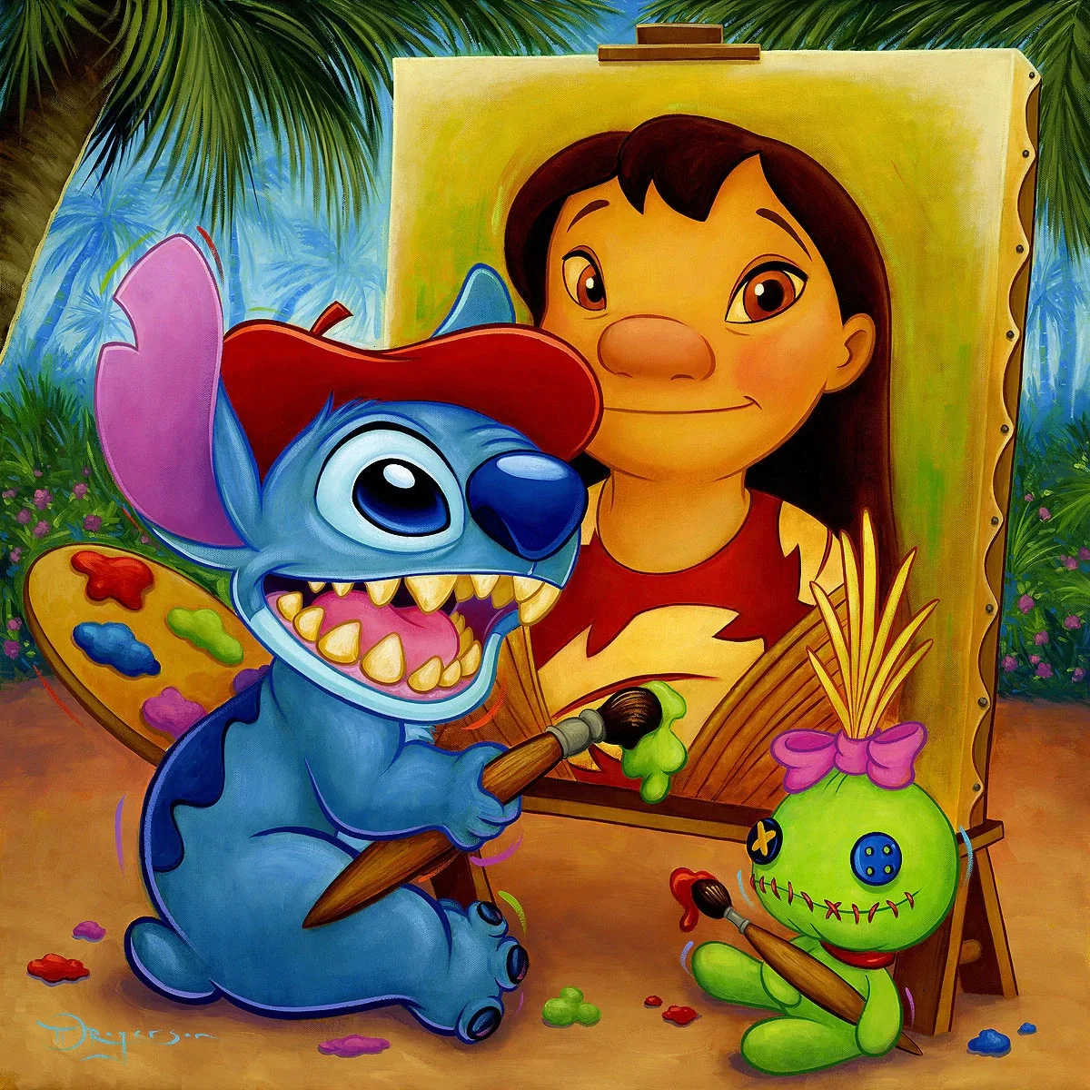 The Mona Lilo From Lilo and Stitch by Tim Rogerson — Giclee On Canvas