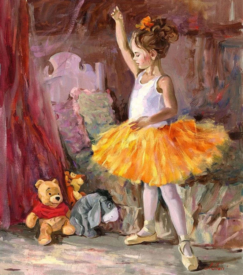 My First Audience by Irene Sheri — Hand-Embellished Giclee on Canvas
