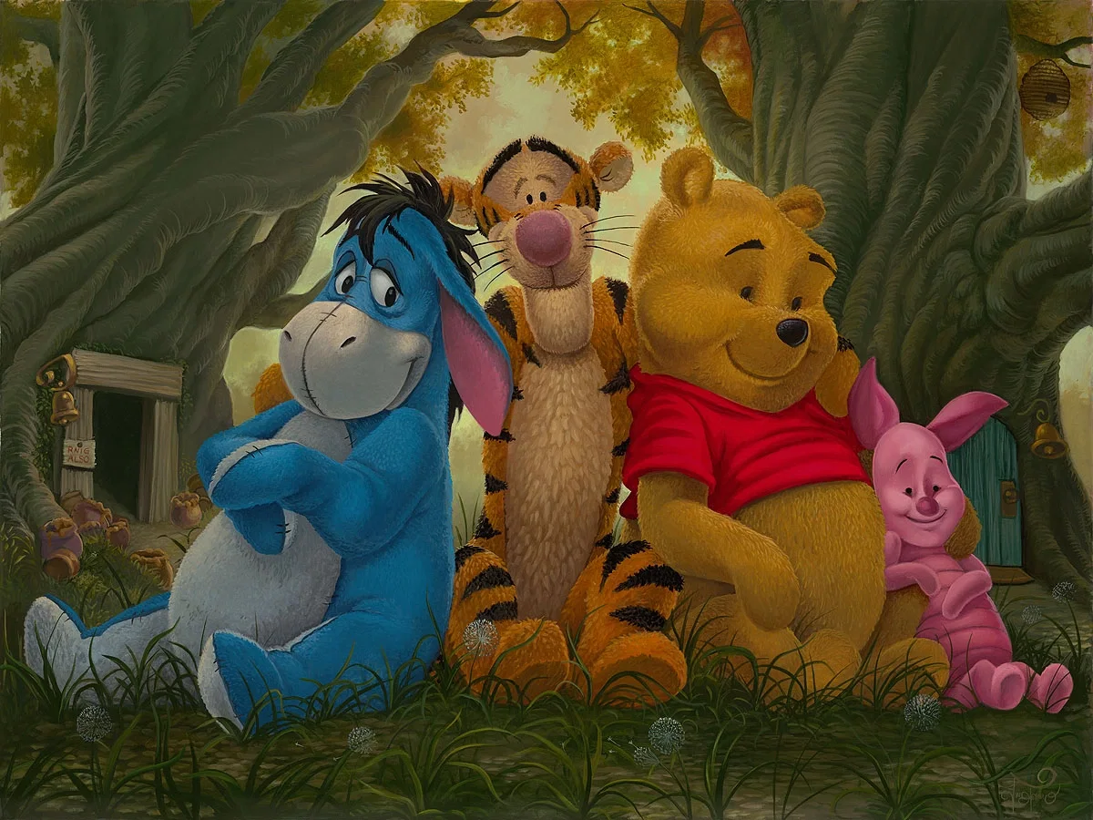 Pooh and His Pals From Winnie The Pooh by Jared Franco — Giclee On Canvas
