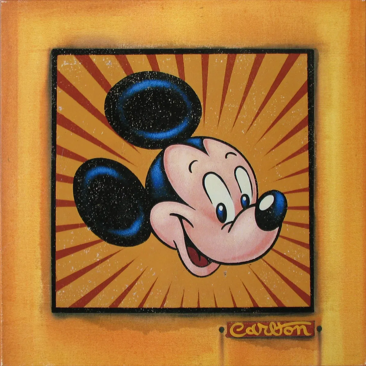Presenting Mickey Mouse Hand-Textured Giclee on Canvas by Trevor Carlton