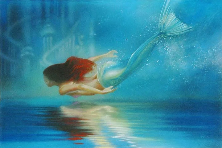 Underwater Princess - From Disney The Little Mermaid by John Rowe — Giclee On Canvas